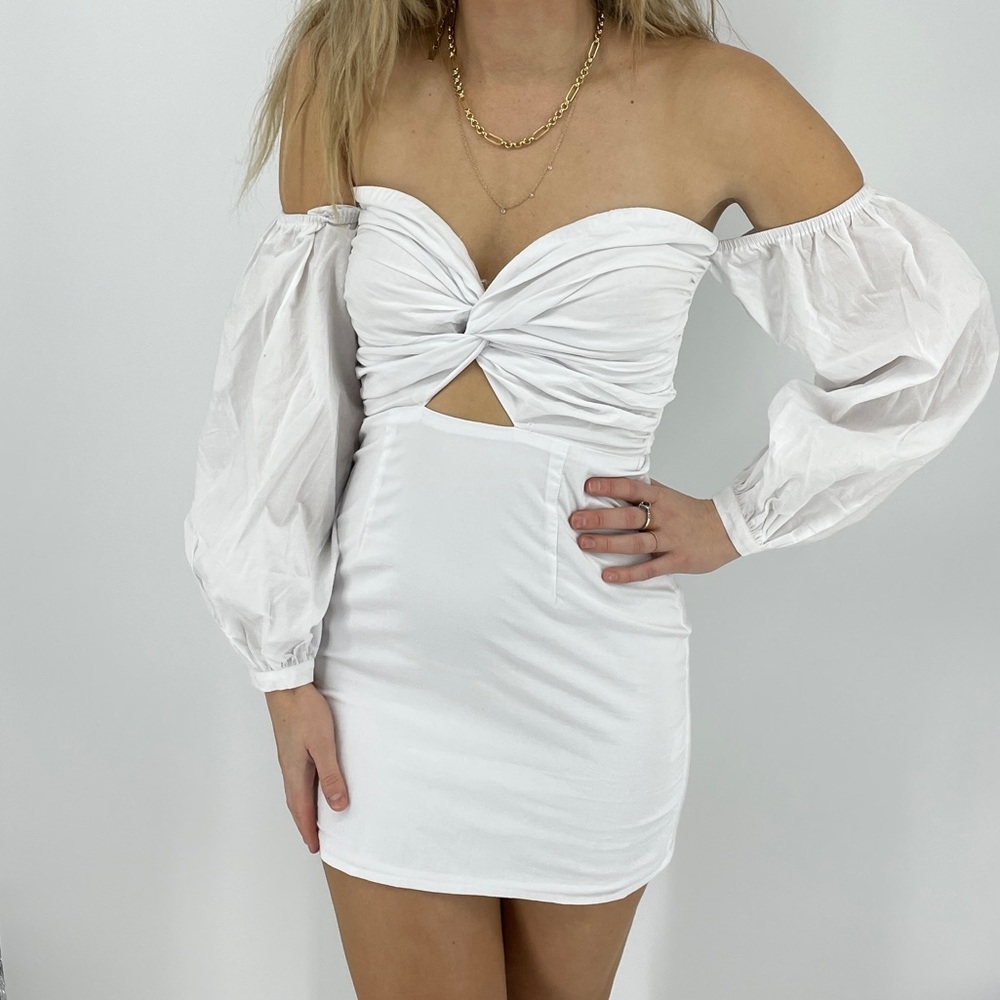 Superdown White Off Shoulder Mini Dress Bodycon